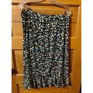 CJ Christopher Banks Womens Skirt Black White Green Size X (XL) X-Large Bubbles